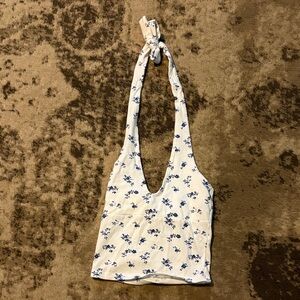 Hollister Blue Floral Halter Top